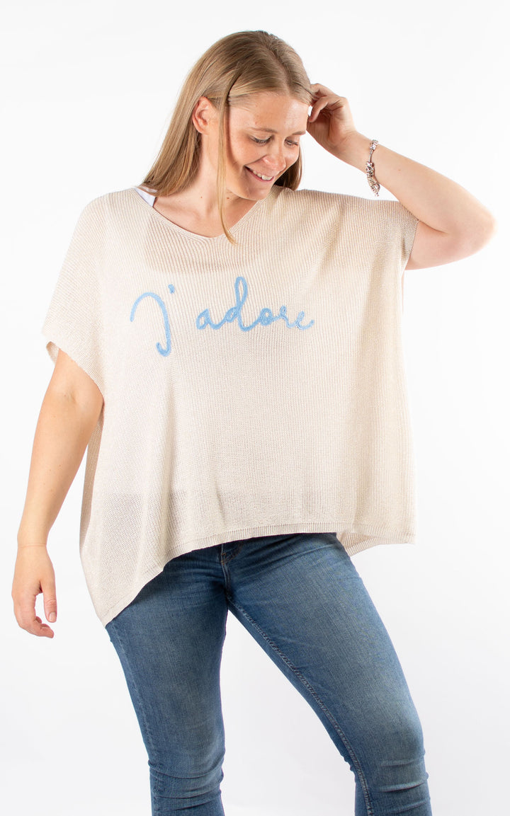 J'adore Sparkle Tank Knit | Blue