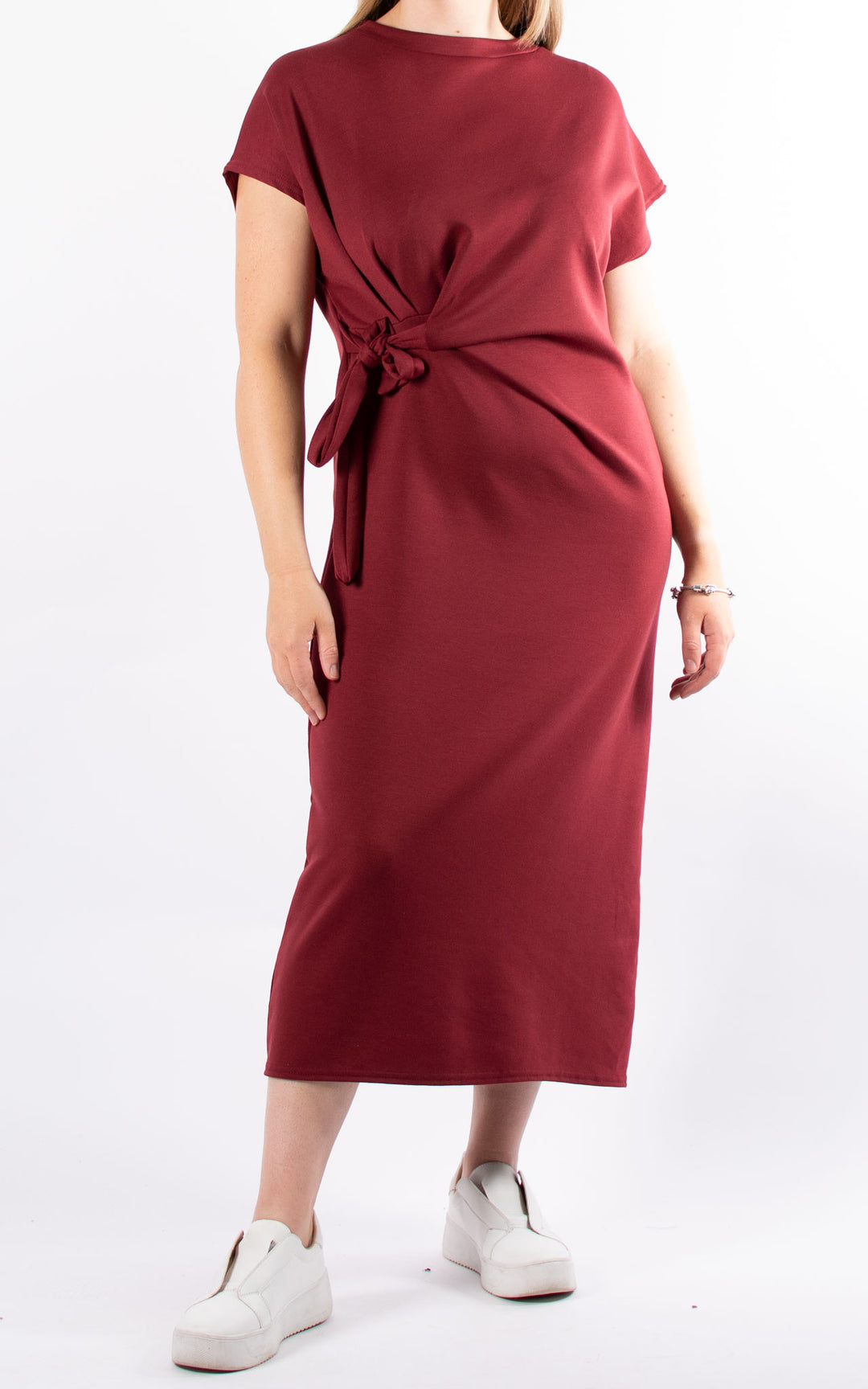 Michelle Side Tie Dress | Wine