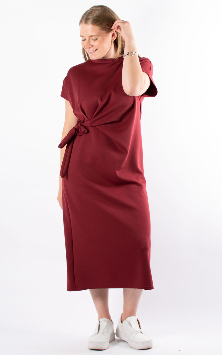 Michelle Side Tie Dress | Wine