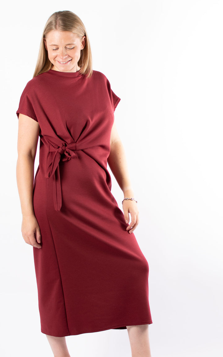 Michelle Side Tie Dress | Wine