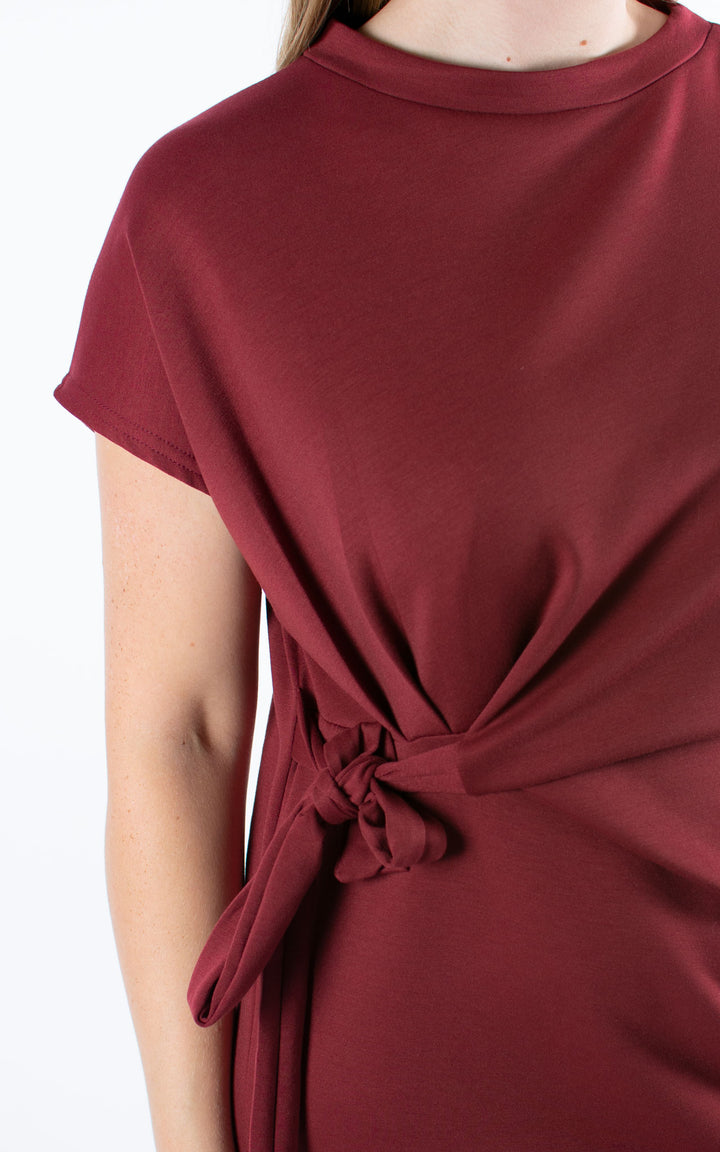 Michelle Side Tie Dress | Wine
