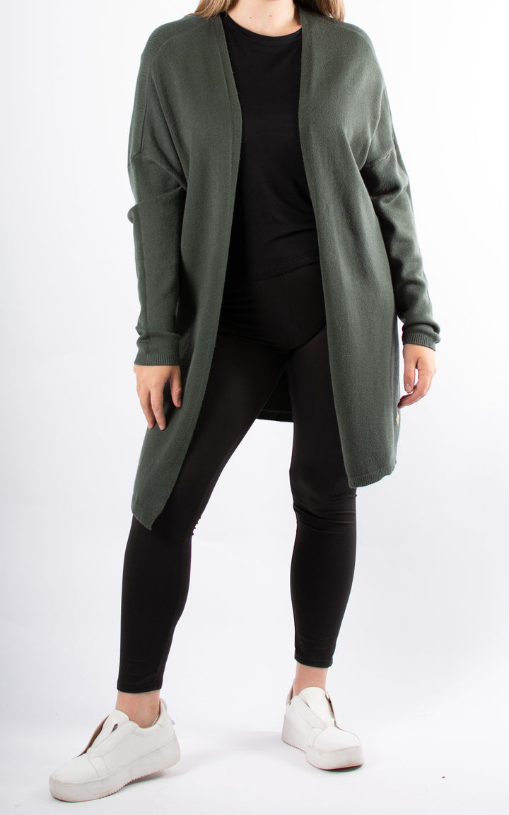 Joanne Soft Knit Cardigan | Khaki