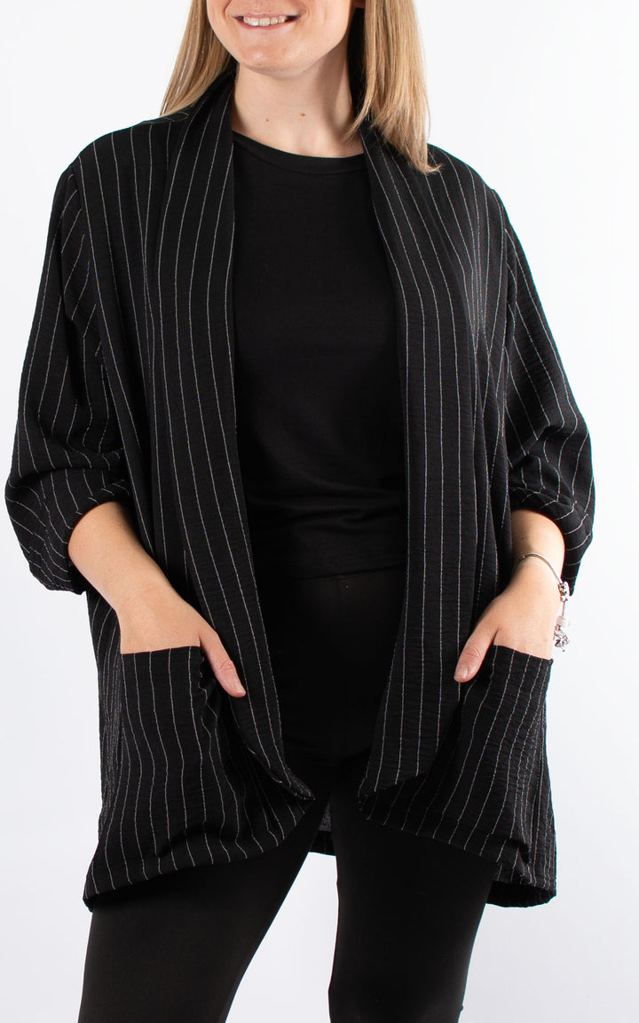 Mandy Jacket | Pinstripe | Black