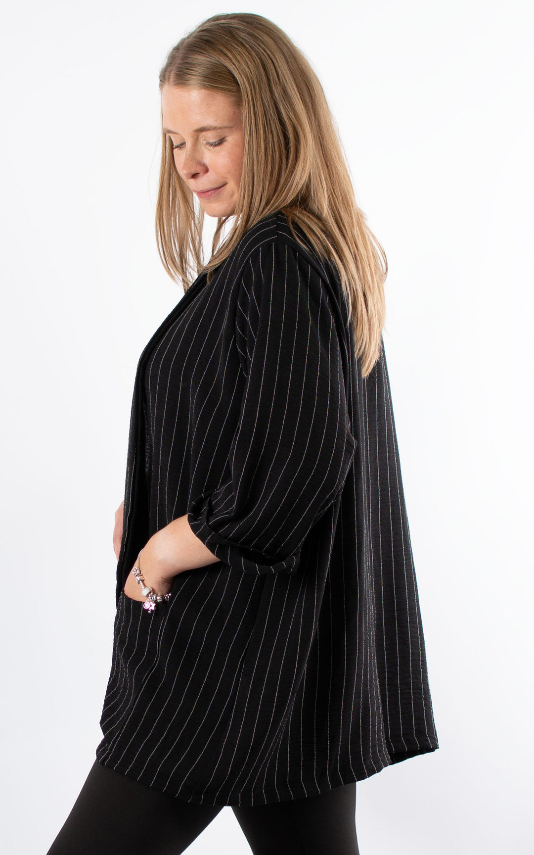 Mandy Jacket | Pinstripe | Black