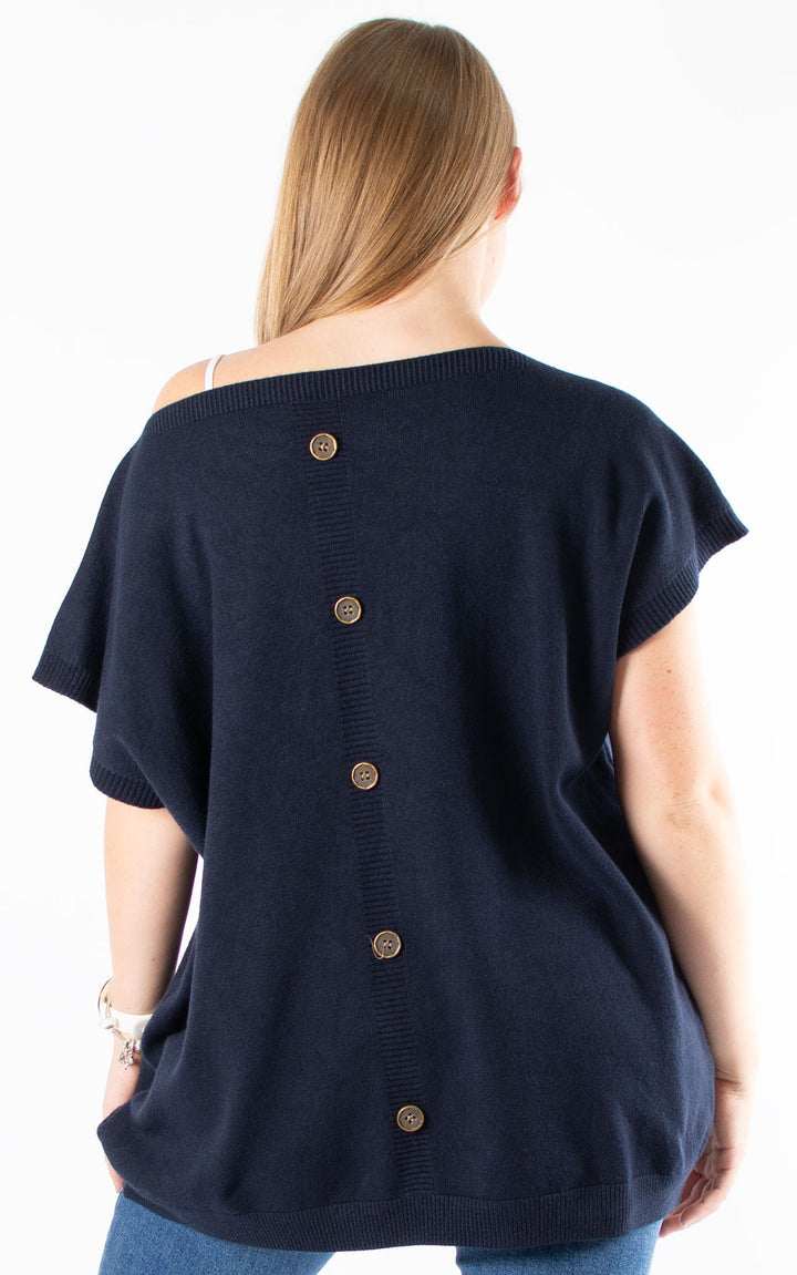 Button Back Jumper | Navy