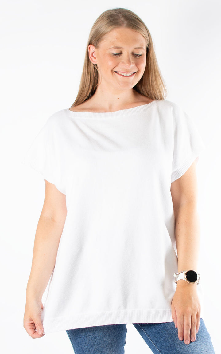 Button Back Jumper | White