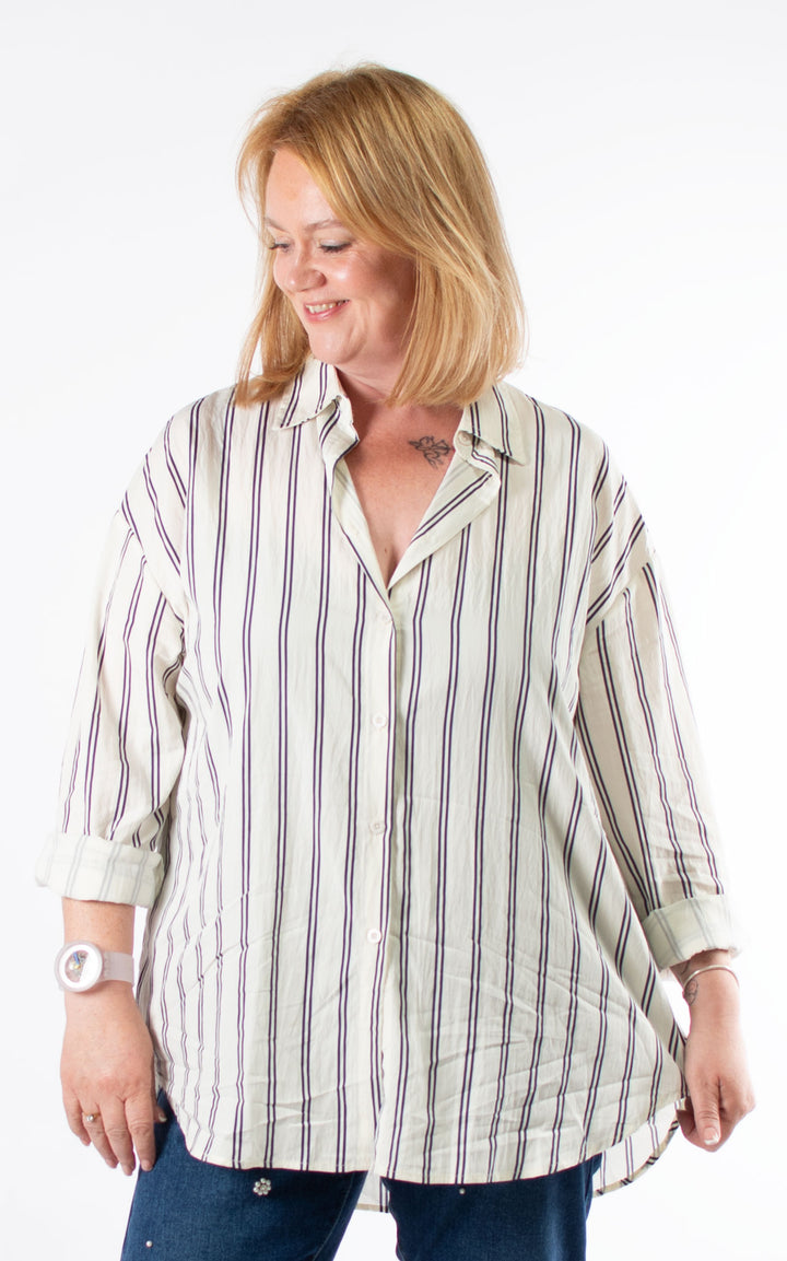 Bridget Stripe Shirt | Navy