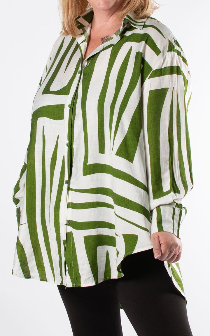 Esther Stripe Shirt | Green