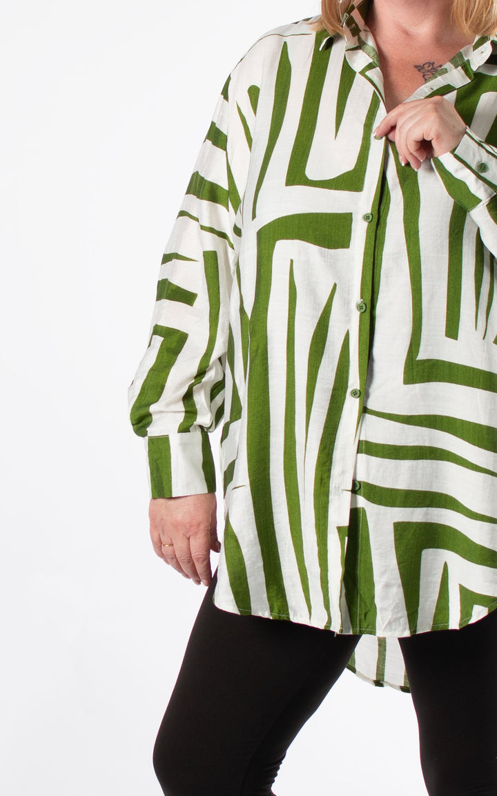 Esther Stripe Shirt | Green