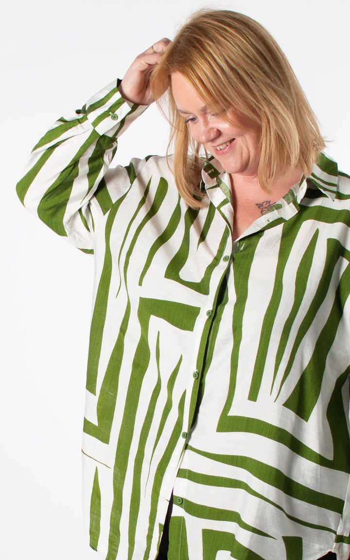 Esther Stripe Shirt | Green