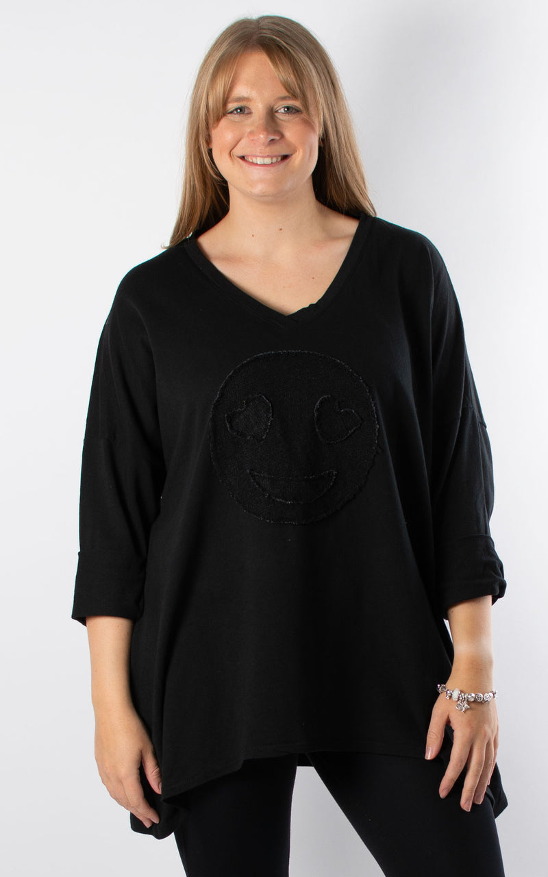 Laura Sweat | Smiley Face | Black