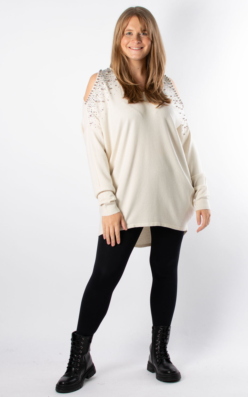 Sparkle Cold Shoulder | Cream