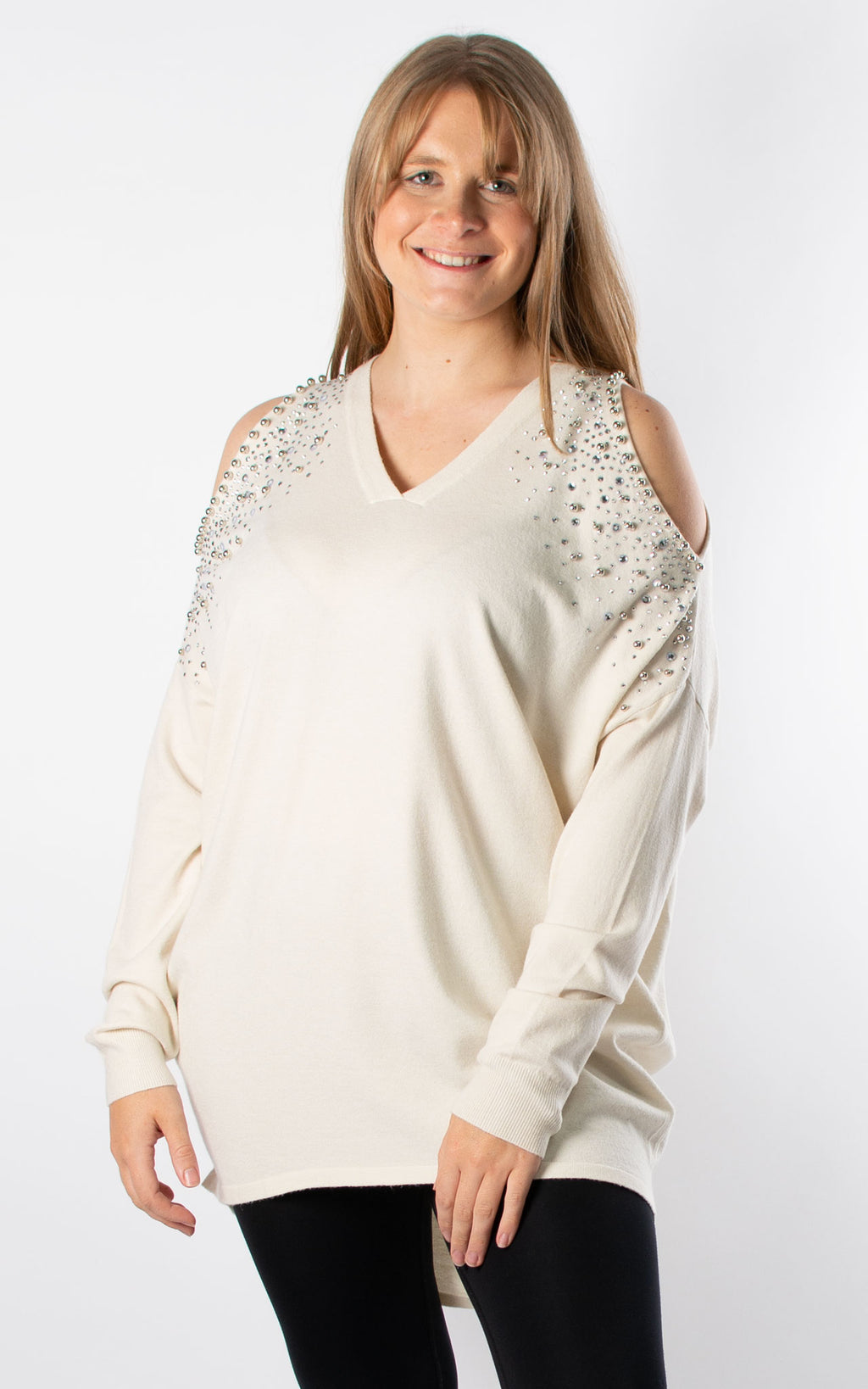 Sparkle Cold Shoulder | Cream