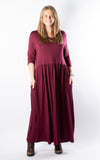 Nova Dress | 3/4 | Long | Wine