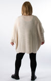 Oversized Chunky Knit Jumper | Foil Brush Stroke | Beige