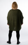 Oversized Chunky Knit Jumper | Foil Brush Stroke | Khaki