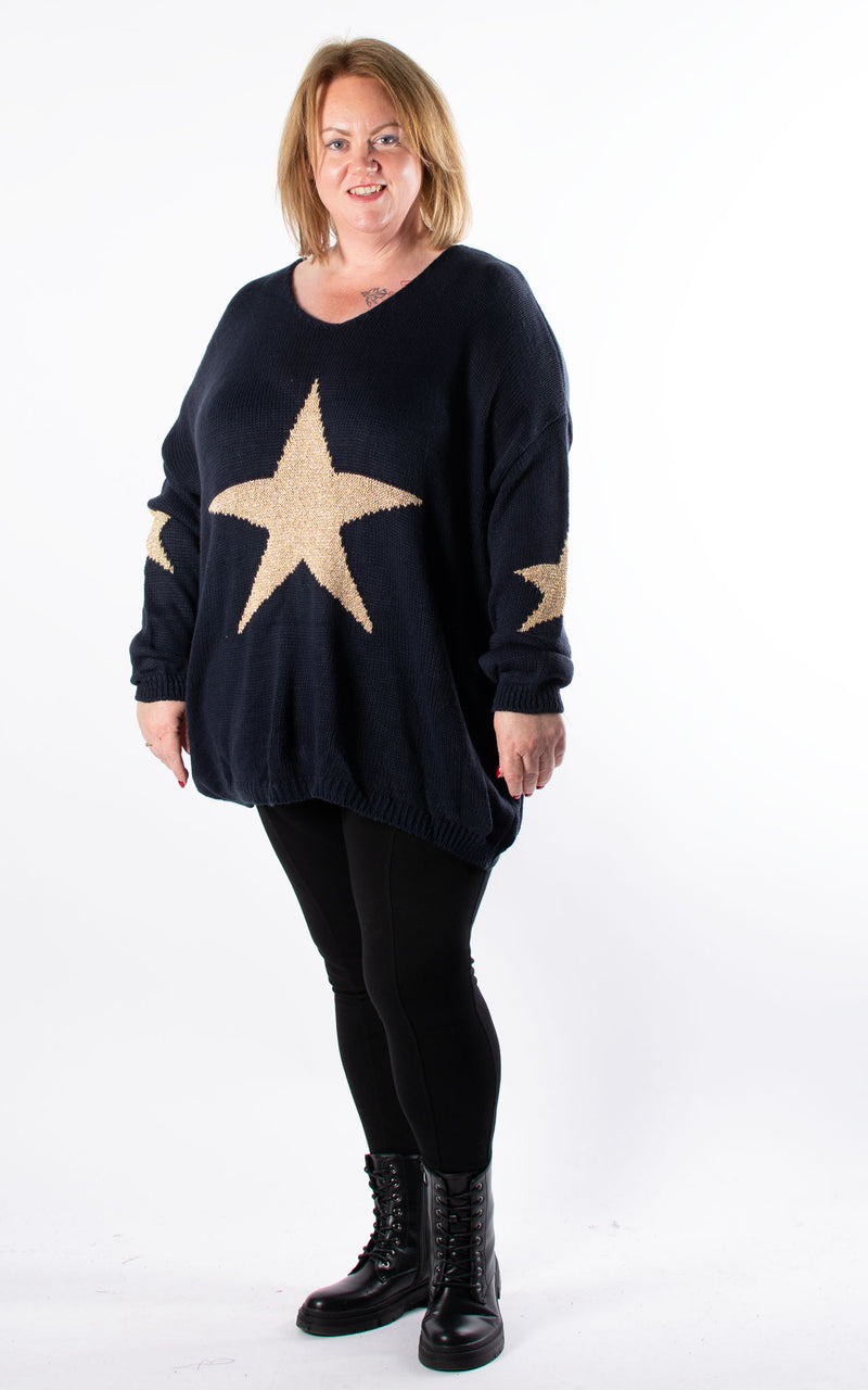 Star Knit Jumper | Navy