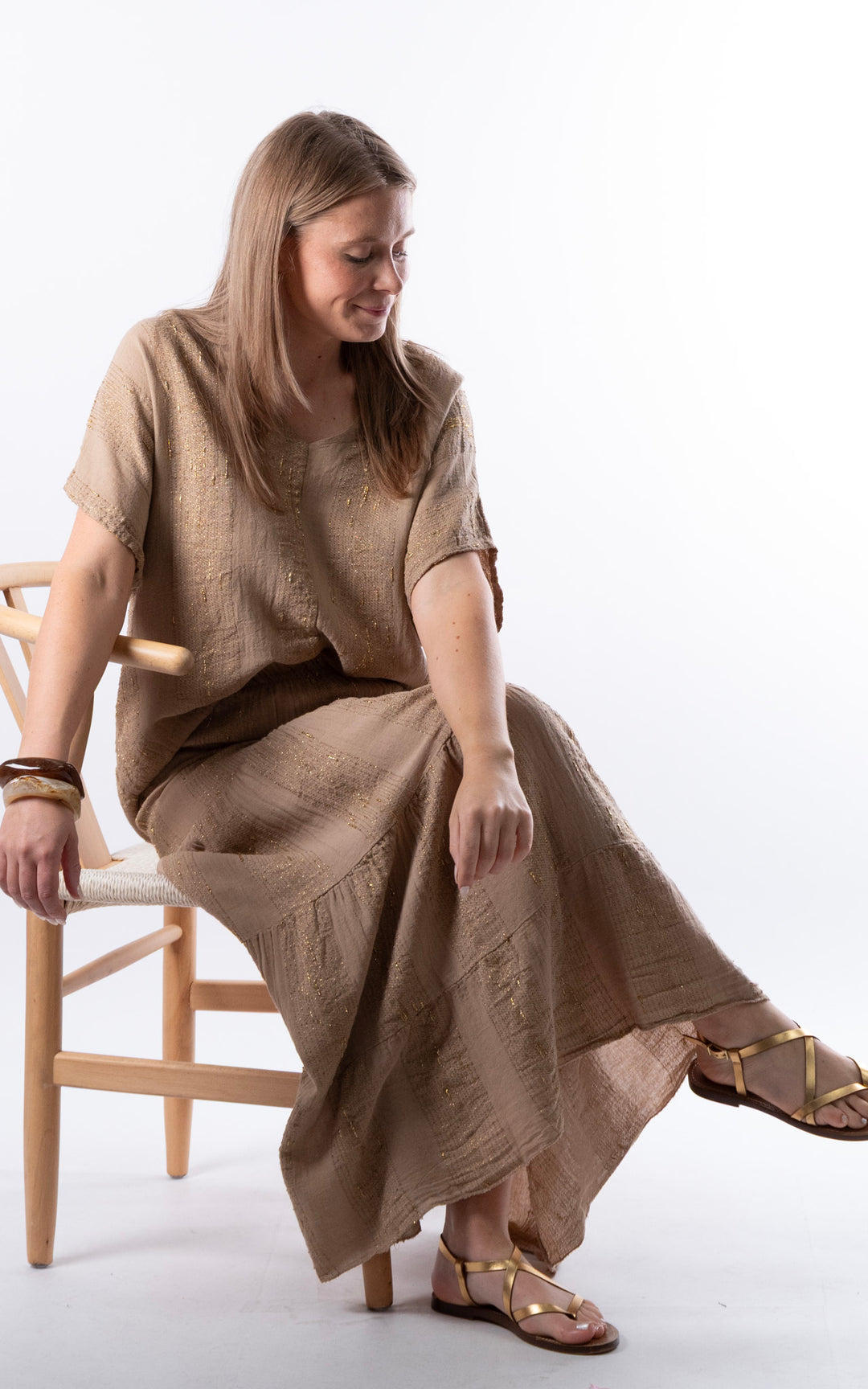 Zadie Gold Line Top | Mocha
