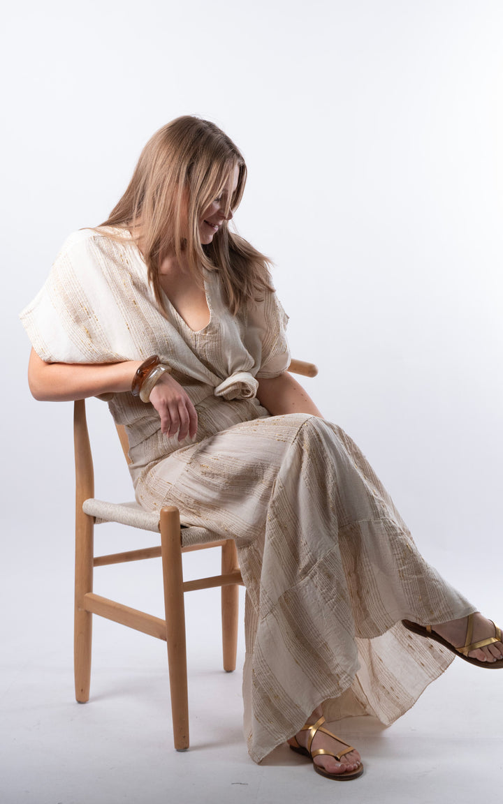 Zadie Gold Line Top | Beige