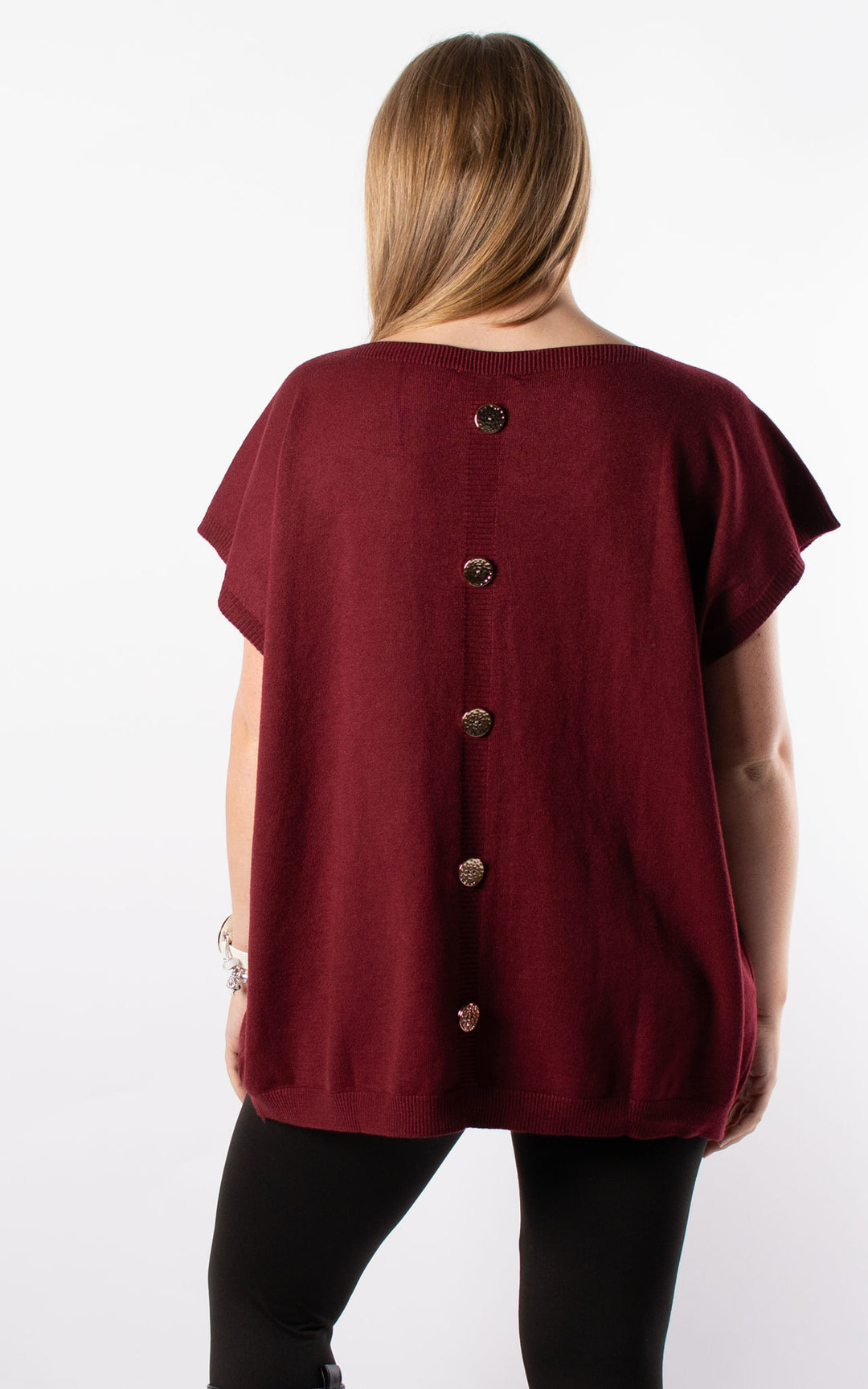 Button Back Jumper | Burgundy