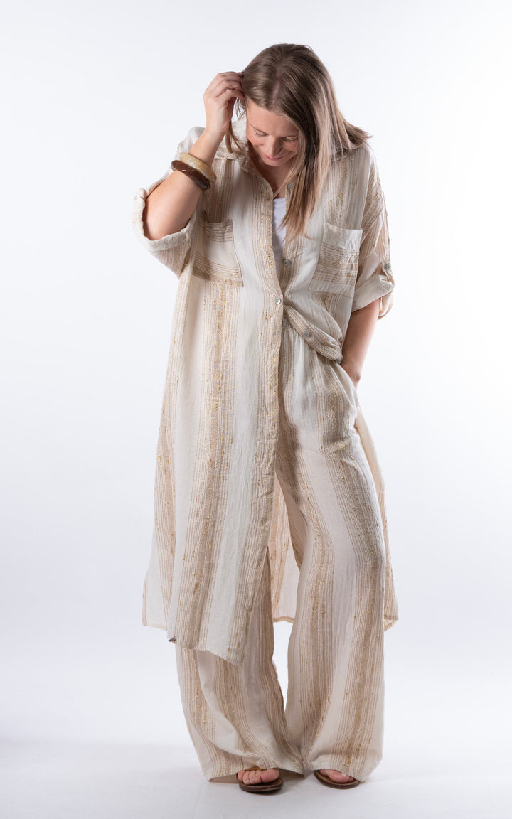 Zadie Gold Line Trousers | Beige