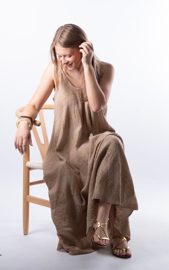 Zadie Gold Line Strap Dress | Mocha