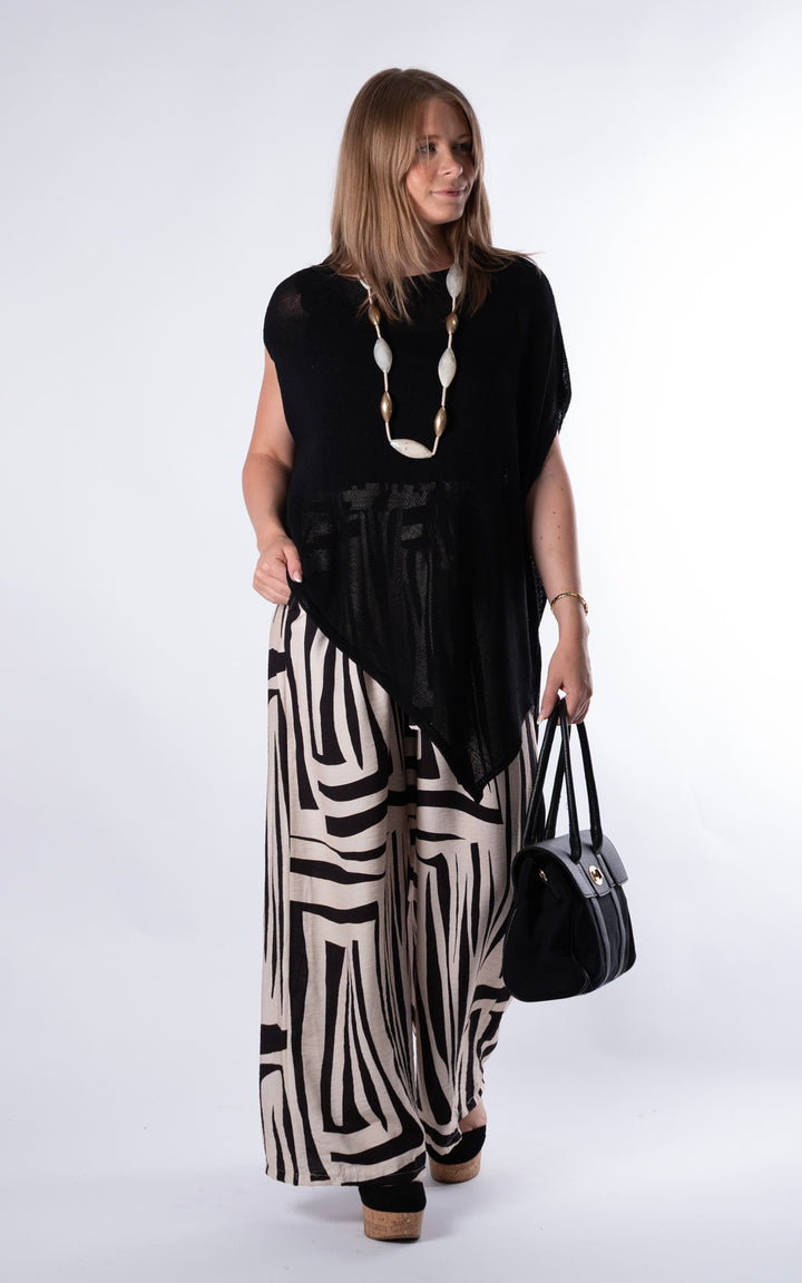 Zuri Pattern Trouser | Black