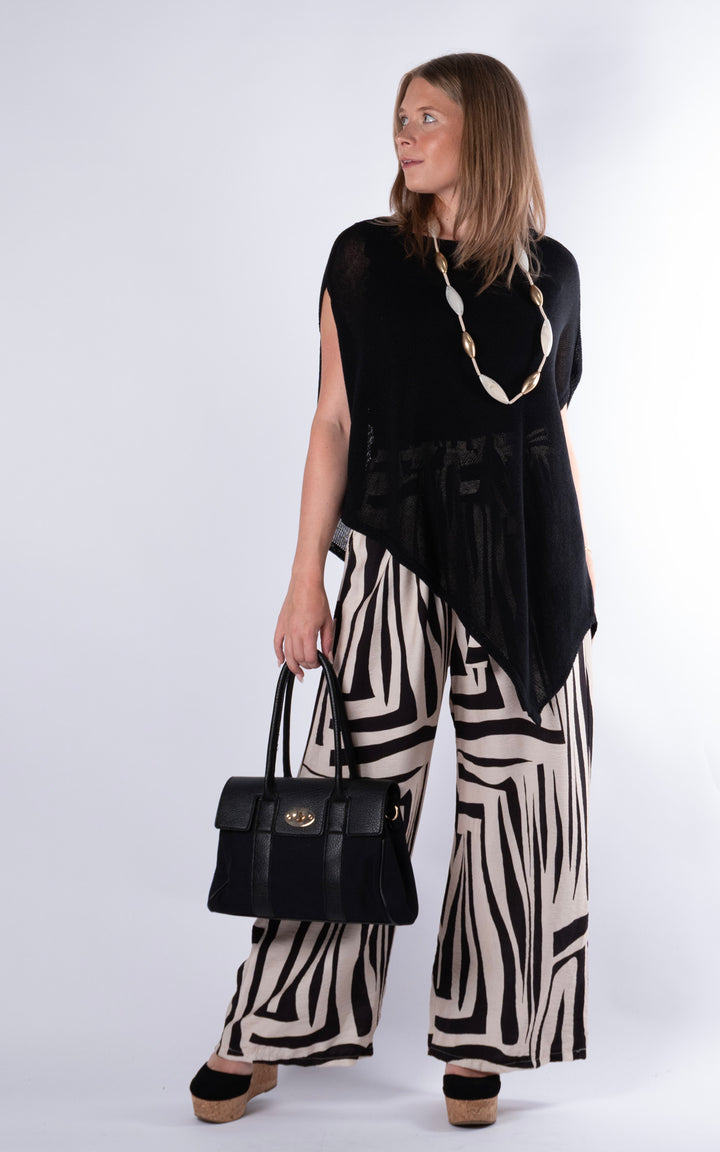 Zuri Pattern Trouser | Black