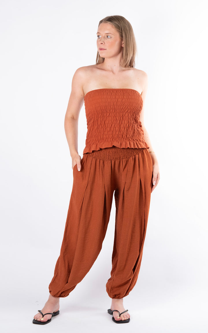 Louisa Cuff Leg Trousers | Rust