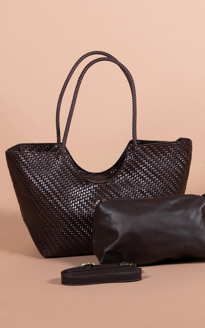 Jamie Woven Bag | Coffee