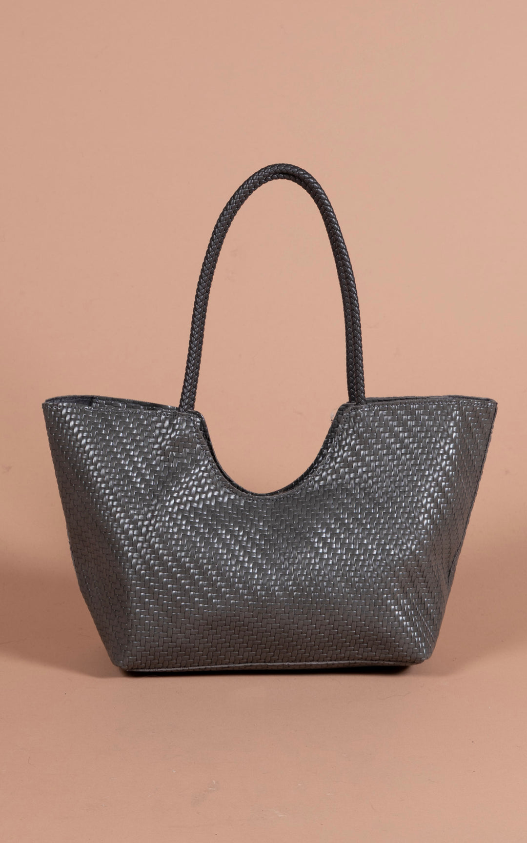 Jamie Woven Bag | Dark Grey