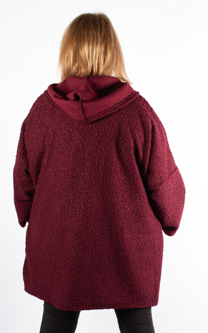 Kerry Boucle | Zip Up | Burgundy