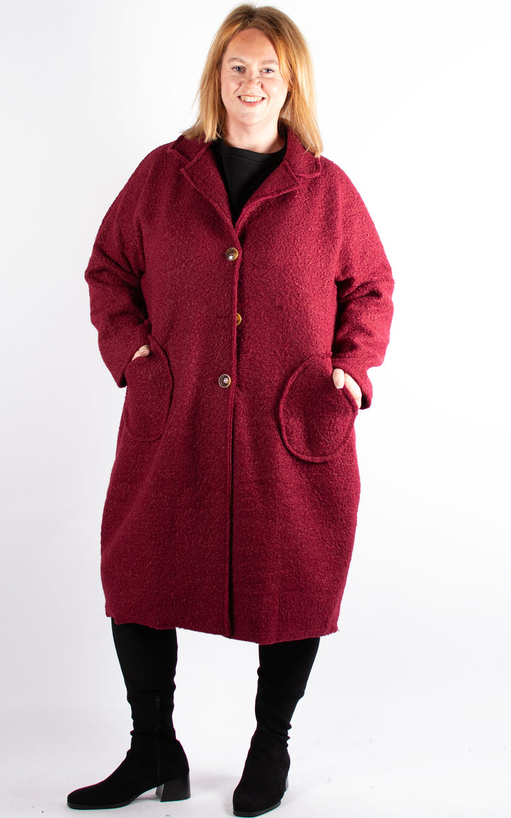 Kerry Boucle Coat | Mulberry Red
