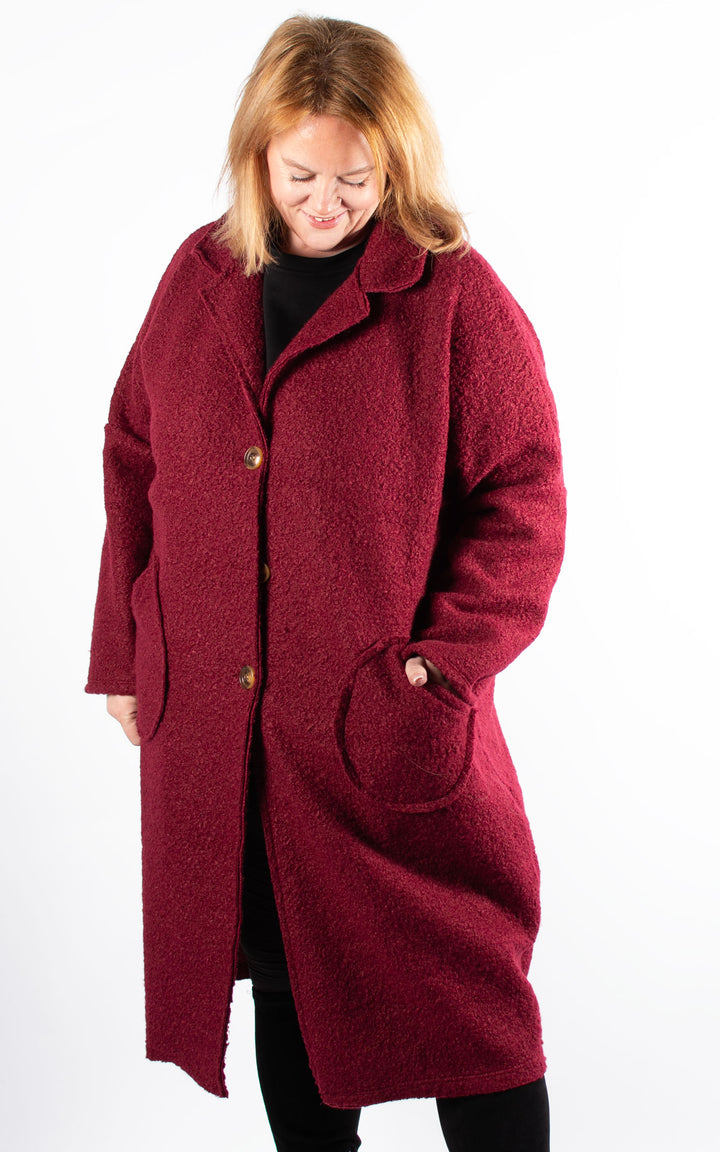 Kerry Boucle Coat | Mulberry Red