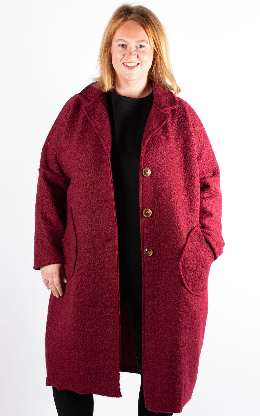 Kerry Boucle Coat | Mulberry Red