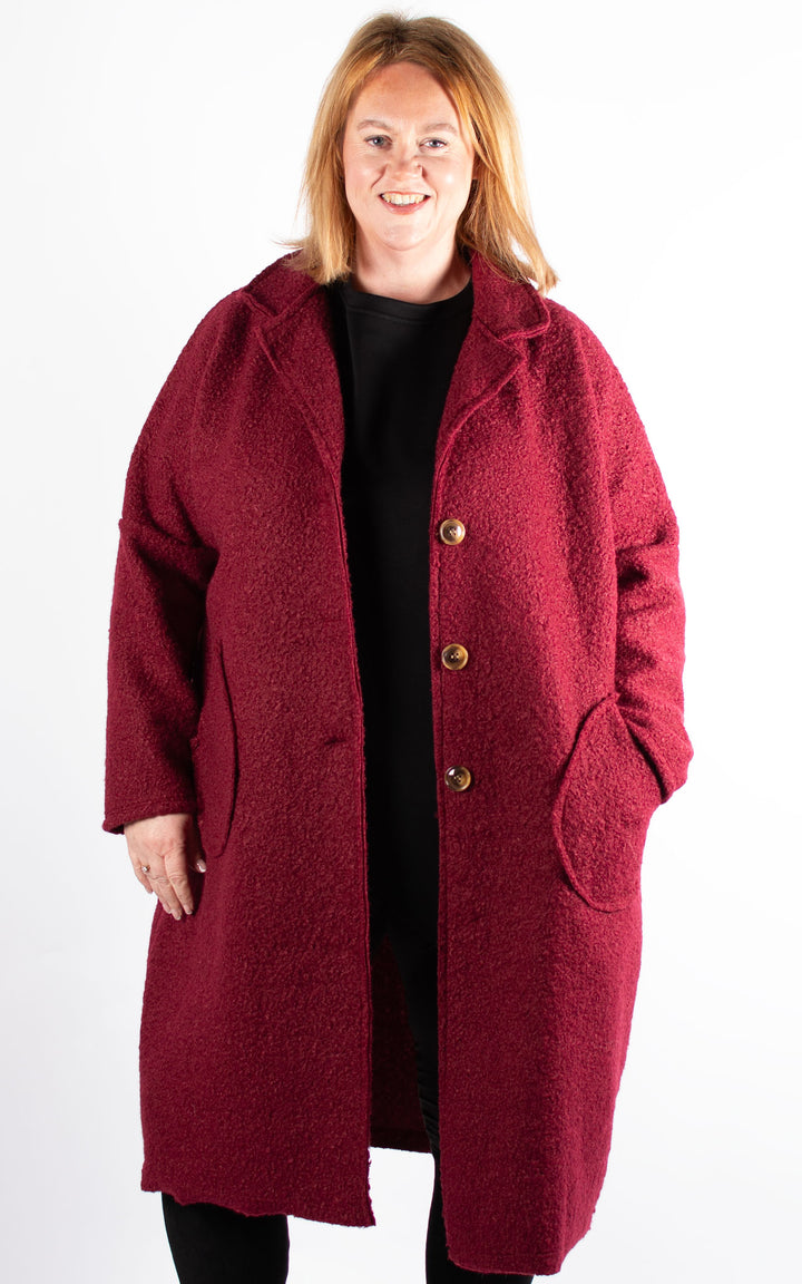 Kerry Boucle Coat | Mulberry Red