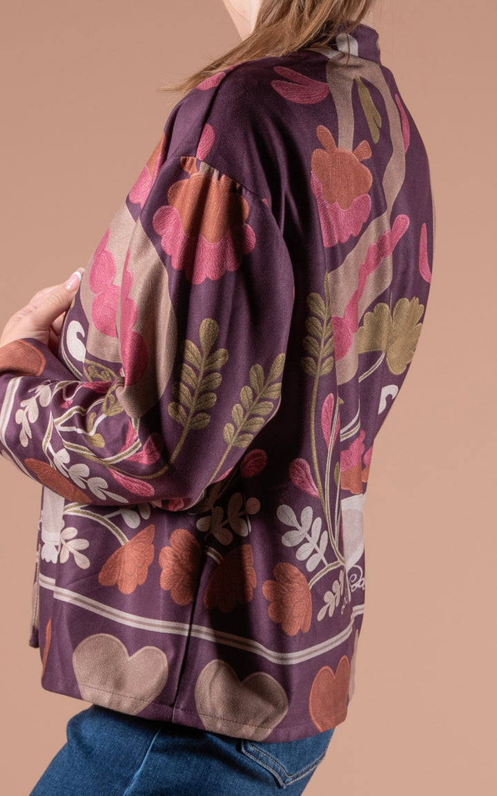 Freya Faux Suede Jacket | Heart | Plum