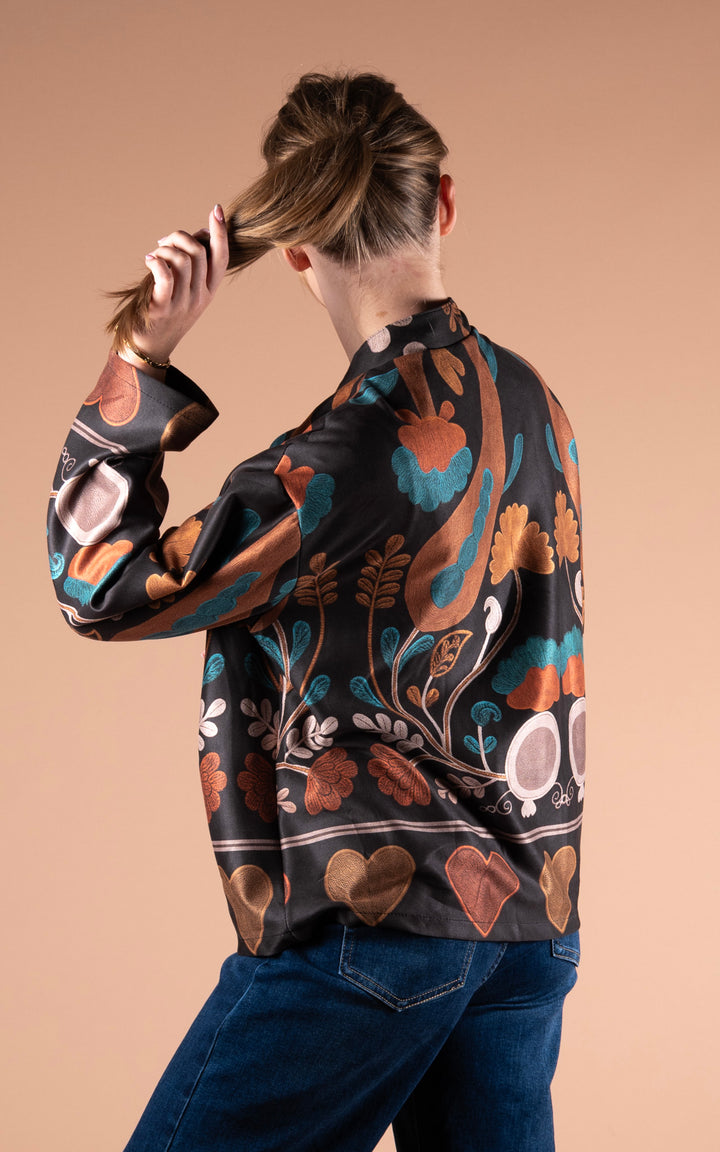Freya Faux Suede Jacket | Heart | Black