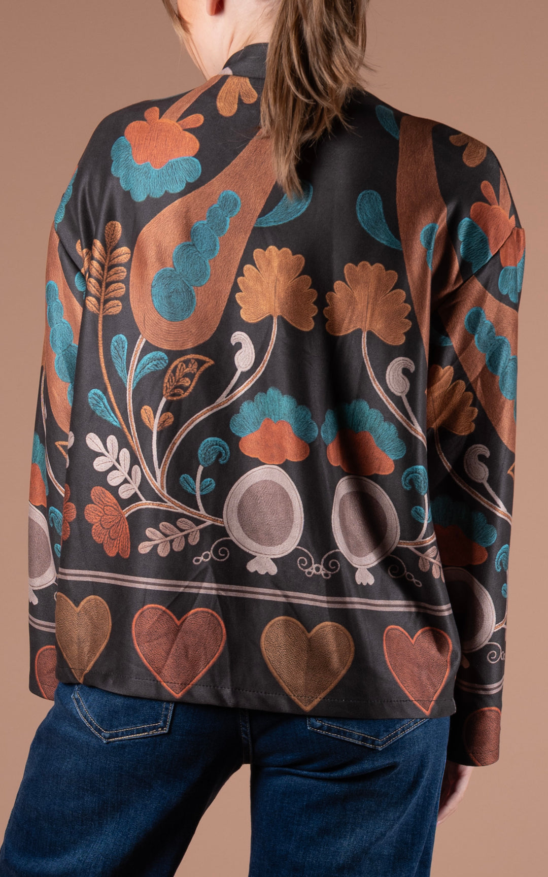 Freya Faux Suede Jacket | Heart | Black