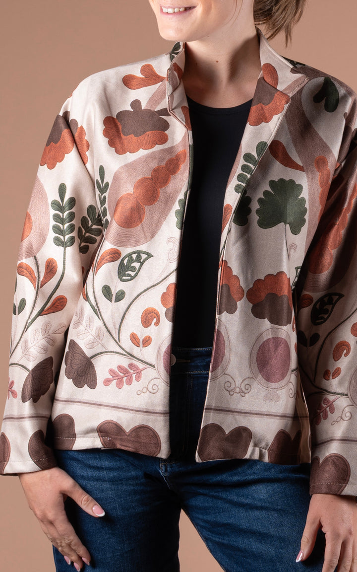 Freya Faux Suede Jacket | Heart | Stone