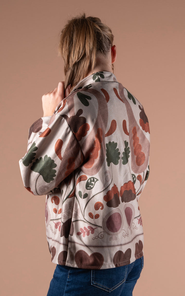 Freya Faux Suede Jacket | Heart | Stone