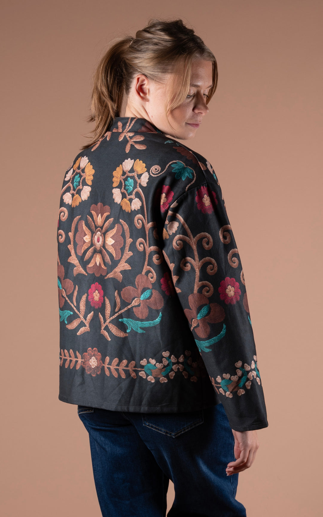 Freya Faux Suede Jacket | Vine | Black