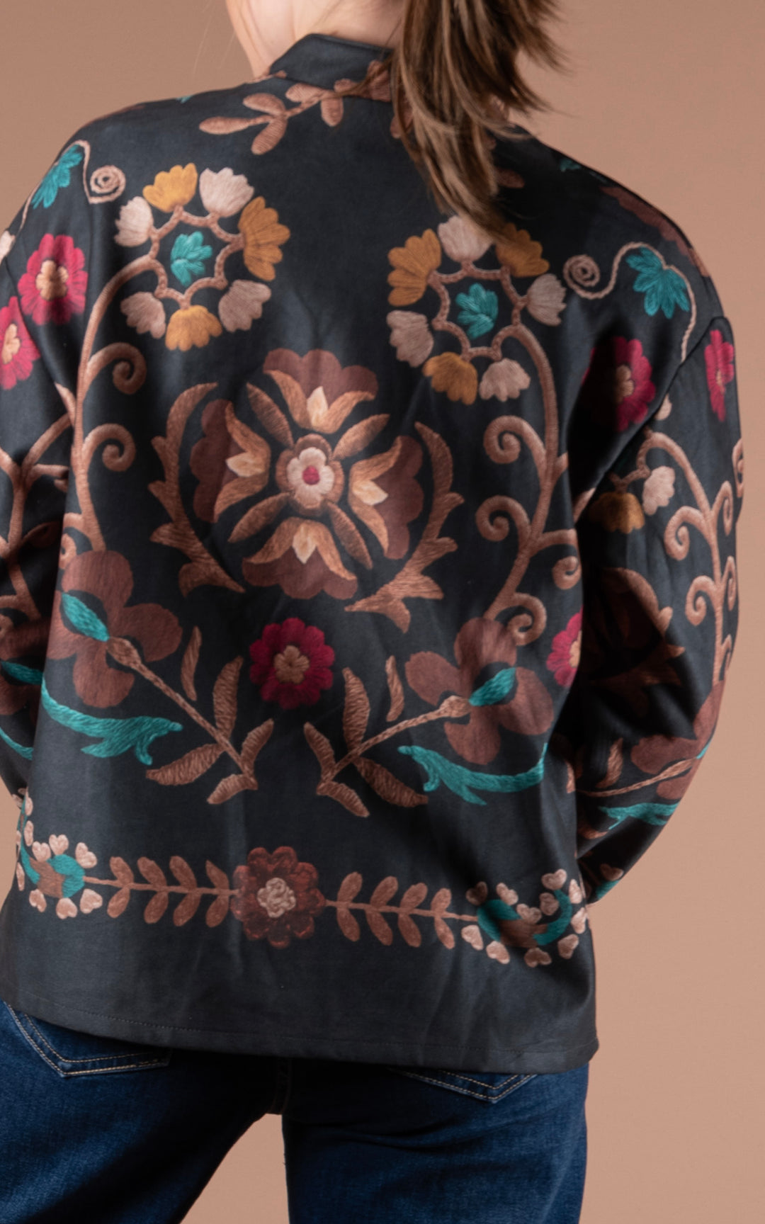 Freya Faux Suede Jacket | Vine | Black