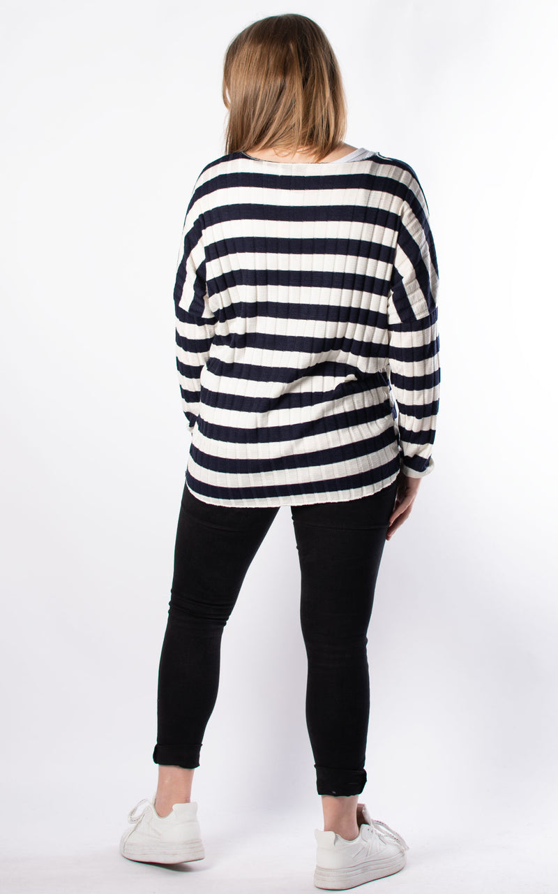 Bella Stripe Top | Navy