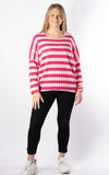 Bella Stripe Top | Hot Pink