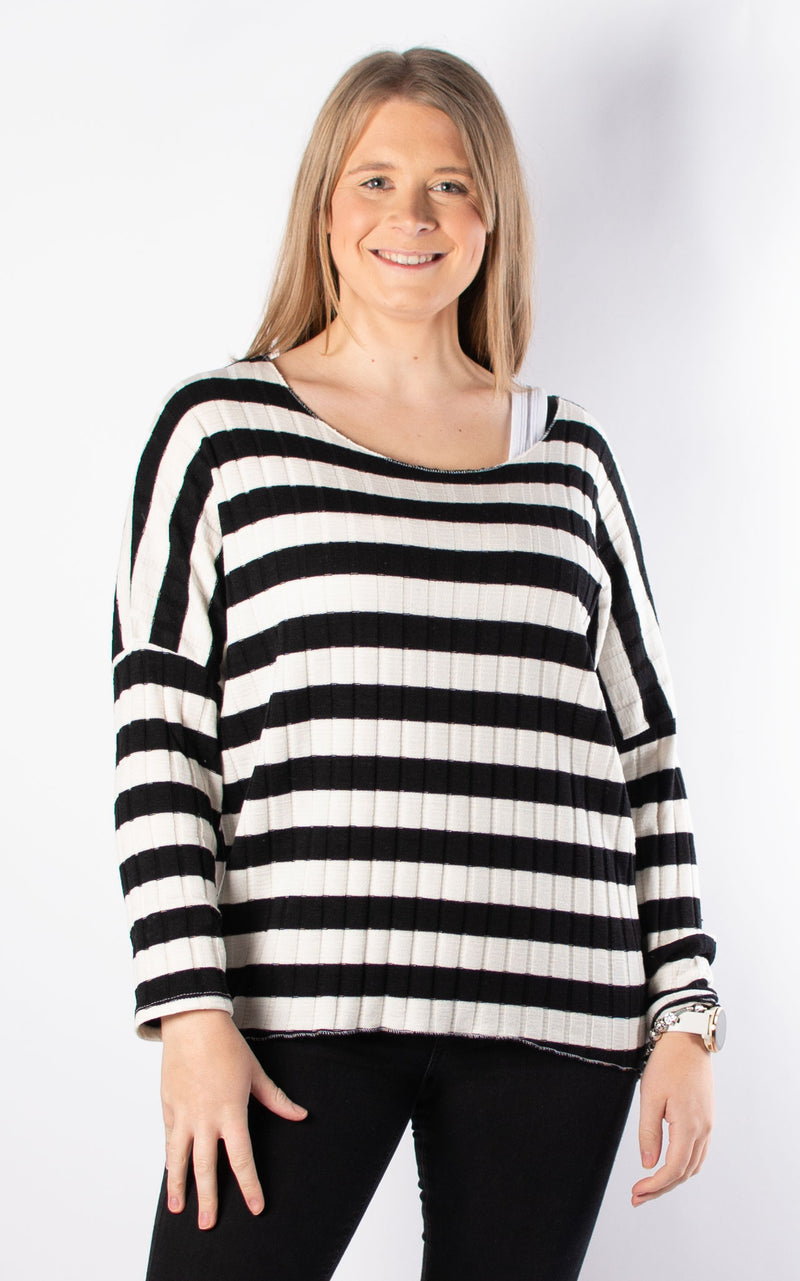 Bella Stripe Top | Black