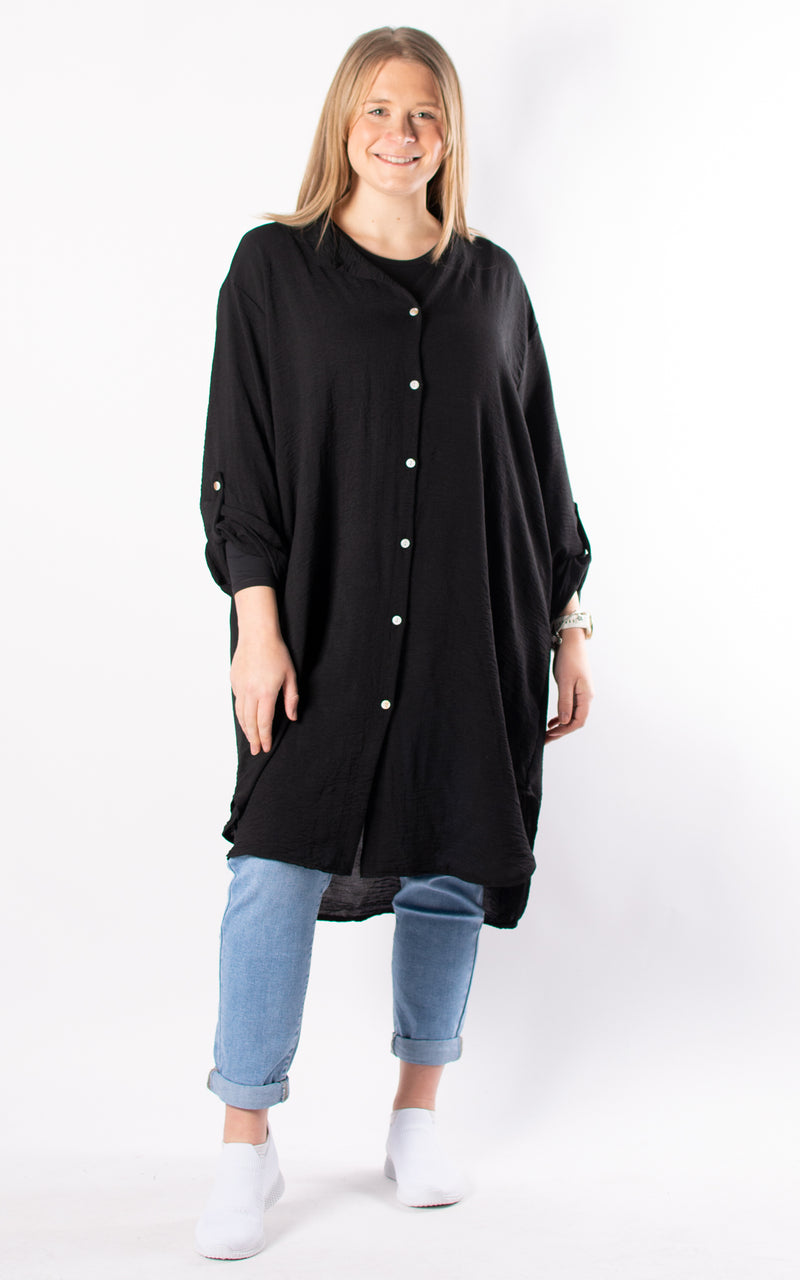 Tilly Longline Shirt | Black