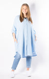 Tilly Longline Shirt | Sky Blue