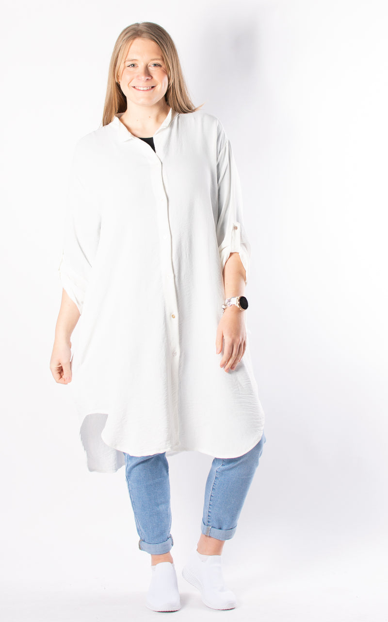 Tilly Longline Shirt | Winter White