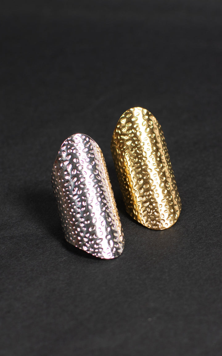 Jet Rings | Lg Hammered | Silver